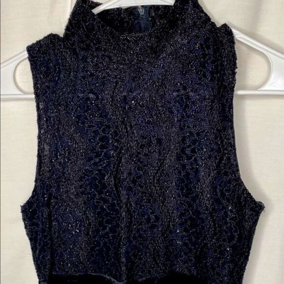 Vintage Apologie Lace & Satin Black Cocktail Dress - Picture 1 of 7